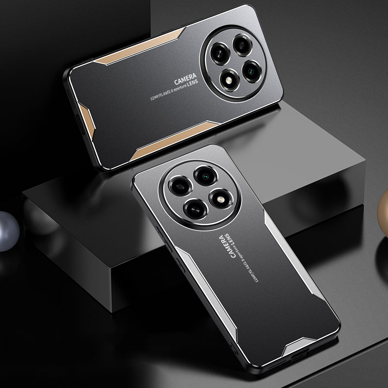 For Oppo A2 Pro 5G Shockproof Cover Aluminum Alloy Phone Protection Case - Gold