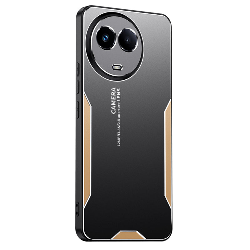For Realme 11 5G (Global) Case Rugged Aluminium Alloy Phone Cover - Gold