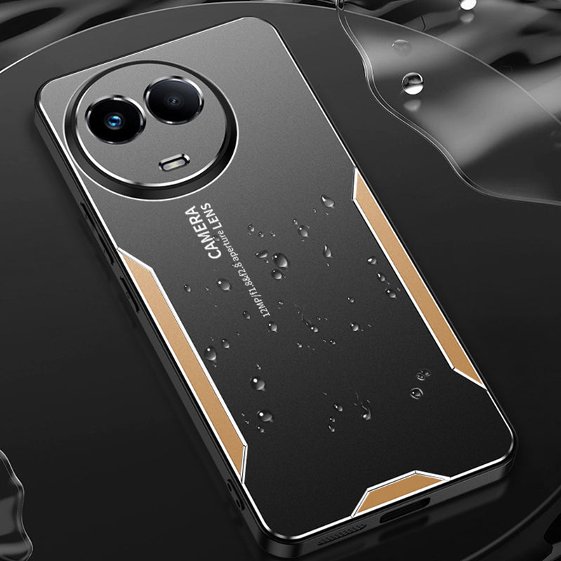 For Realme 11 5G (Global) Case Rugged Aluminium Alloy Phone Cover - Gold