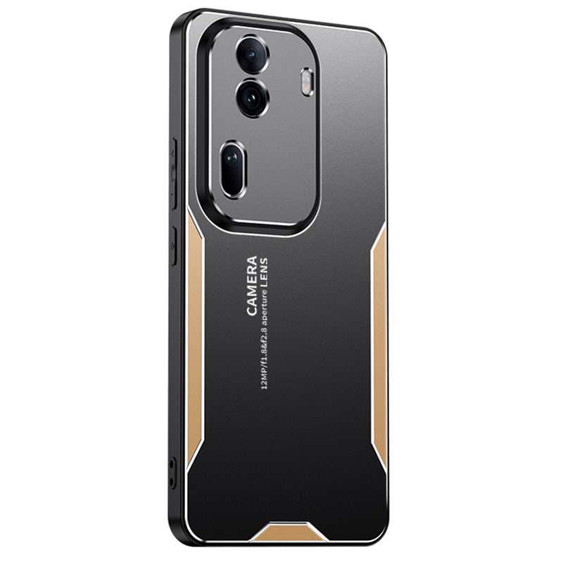 For Oppo Reno11 (China) 5G / Reno11 Pro 5G (Global) Phone Case Aluminium Alloy Back TPU Frame Cover Anti Fingerprint - Gold