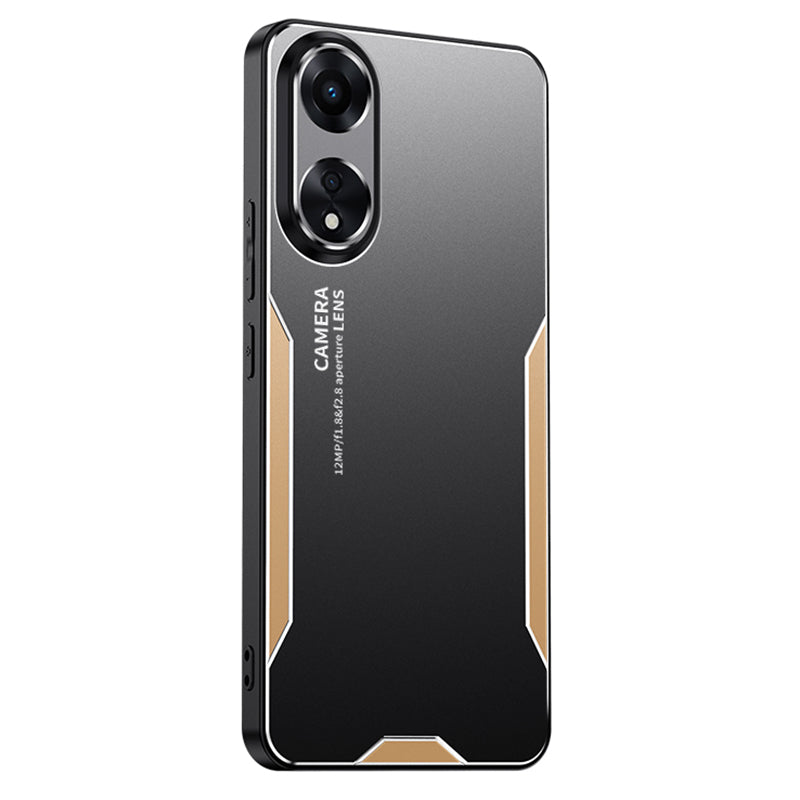 For Oppo A58 5G Case Metal Hard Armor Aluminium Alloy Anti-Scratch Phone Cover - Gold