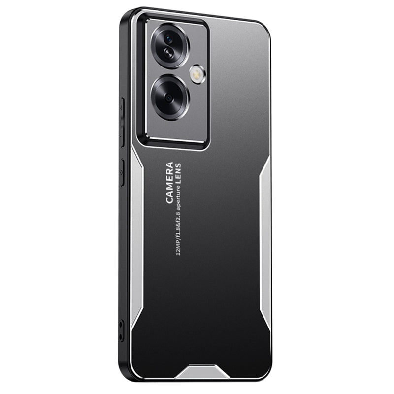 For Oppo A79 5G / A2 5G Phone Case Shockproof Tough Rugged Armor Aluminium Alloy Back Cover - Gold