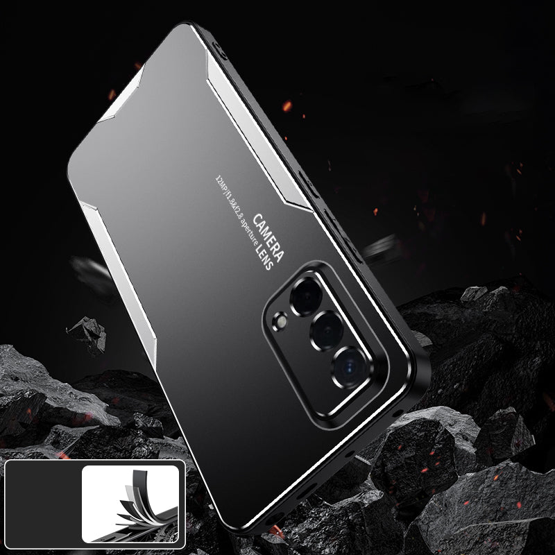 For Oppo A93 5G Aluminum Alloy Case Camera Protection Matte Phone Cover - Gold