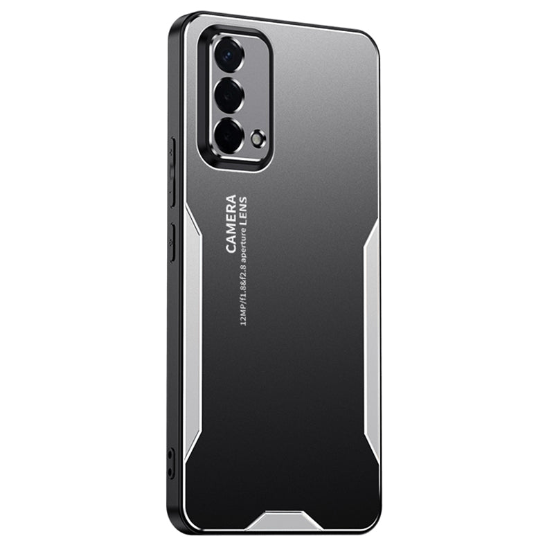 For Oppo A93 5G Aluminum Alloy Case Camera Protection Matte Phone Cover - Gold