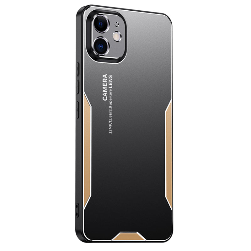 For iPhone 11 Hard Shell Phone Case Anti-Fingerprint Matte Aluminum Alloy Cover - Gold