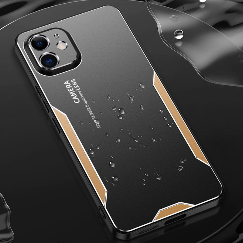 For iPhone 11 Hard Shell Phone Case Anti-Fingerprint Matte Aluminum Alloy Cover - Gold