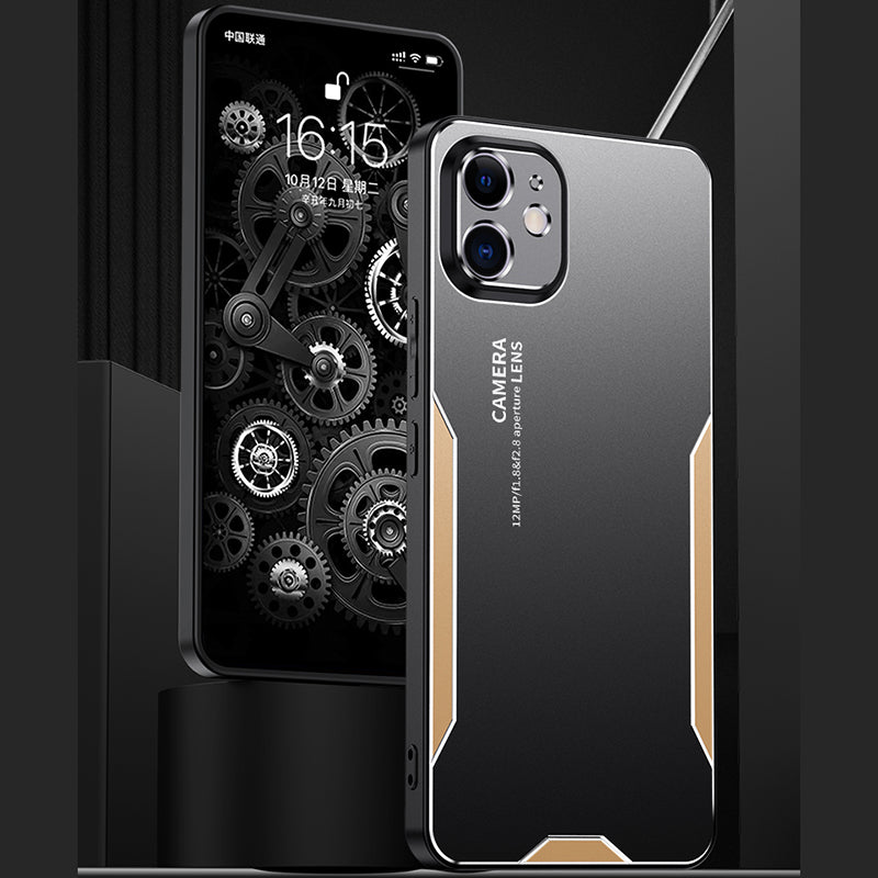 For iPhone 11 Hard Shell Phone Case Anti-Fingerprint Matte Aluminum Alloy Cover - Gold