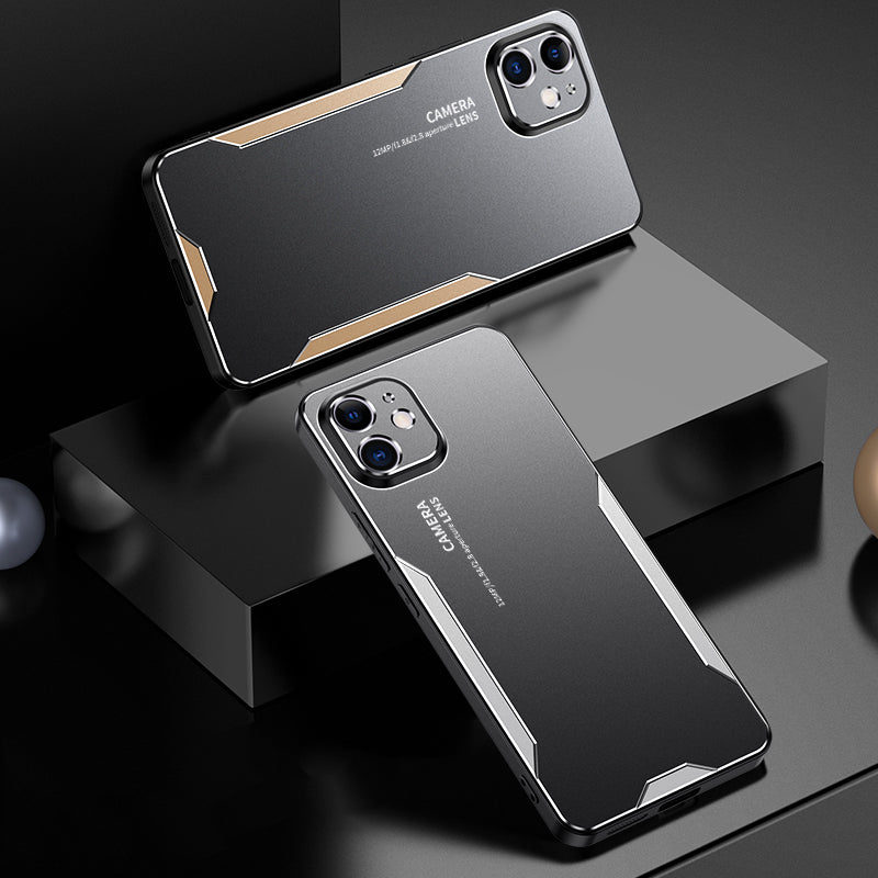 For iPhone 11 Hard Shell Phone Case Anti-Fingerprint Matte Aluminum Alloy Cover - Gold