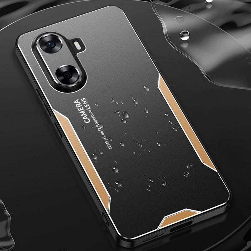 For Wiko Hi Enjoy 60s Matte Phone Case Aluminum Alloy Shockproof Dropproof Cover - Gold