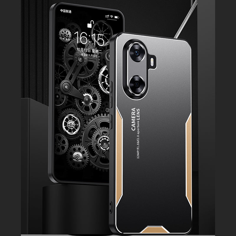 For Wiko Hi Enjoy 60s Matte Phone Case Aluminum Alloy Shockproof Dropproof Cover - Gold