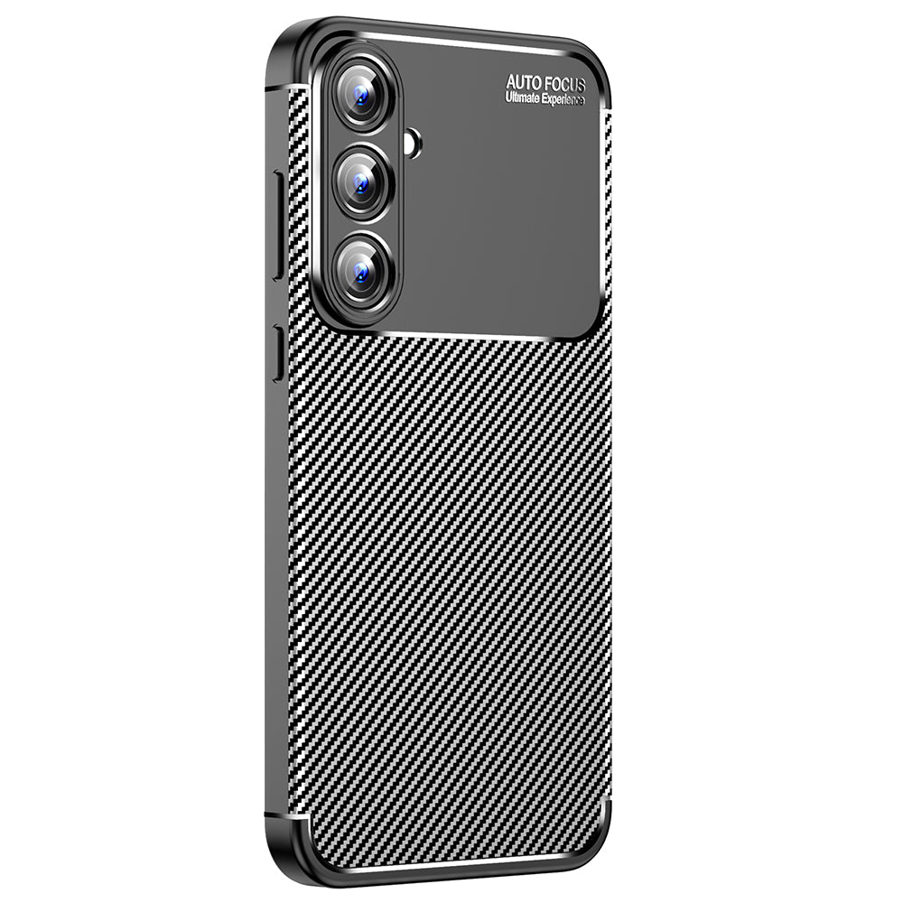 For Samsung Galaxy A55 5G TPU Case Carbon Fiber Texture Slim-Fit Mobile Phone Cover