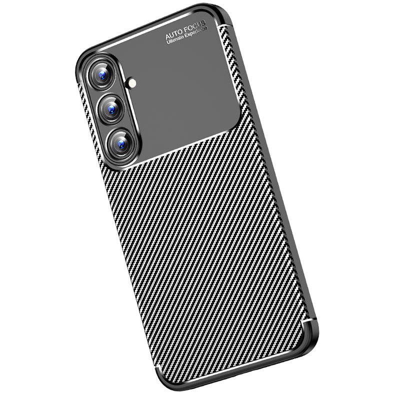 For Samsung Galaxy A55 5G TPU Case Carbon Fiber Texture Slim-Fit Mobile Phone Cover