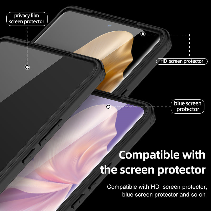 For vivo S18 5G Phone Case Slim Fit Shockproof PC+TPU Cover  - Matte Black