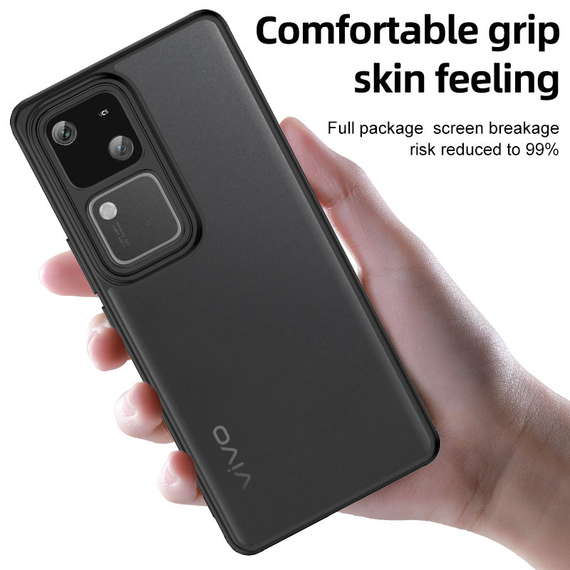 For vivo S18 5G Phone Case Slim Fit Shockproof PC+TPU Cover  - Matte Black