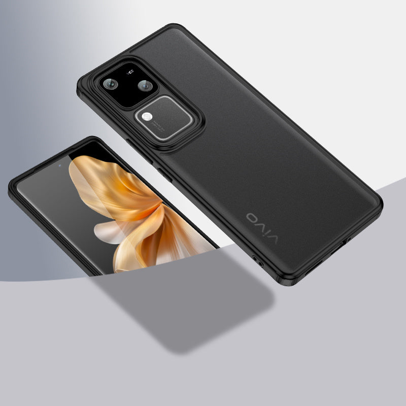 For vivo S18 5G Phone Case Slim Fit Shockproof PC+TPU Cover  - Matte Black