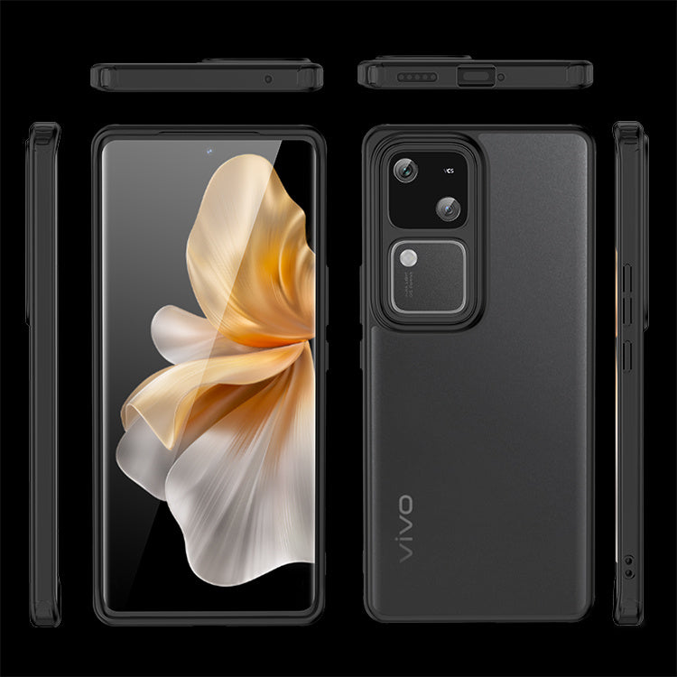 For vivo S18 5G Phone Case Slim Fit Shockproof PC+TPU Cover  - Matte Black