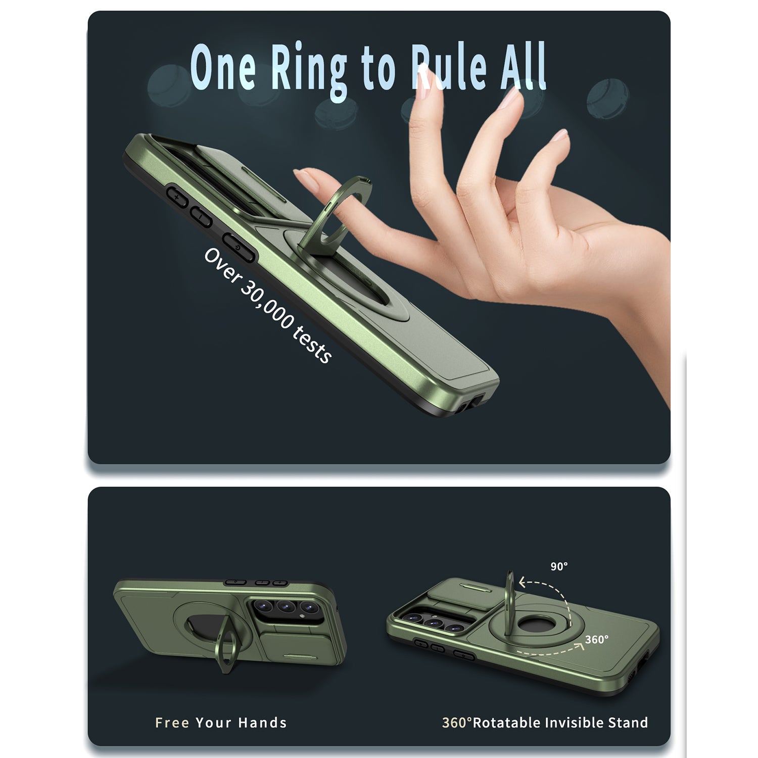 For Samsung Galaxy S23 FE Case PC+TPU+N52 Magnet Phone Protective Shell Compatible with MagSafe - Green