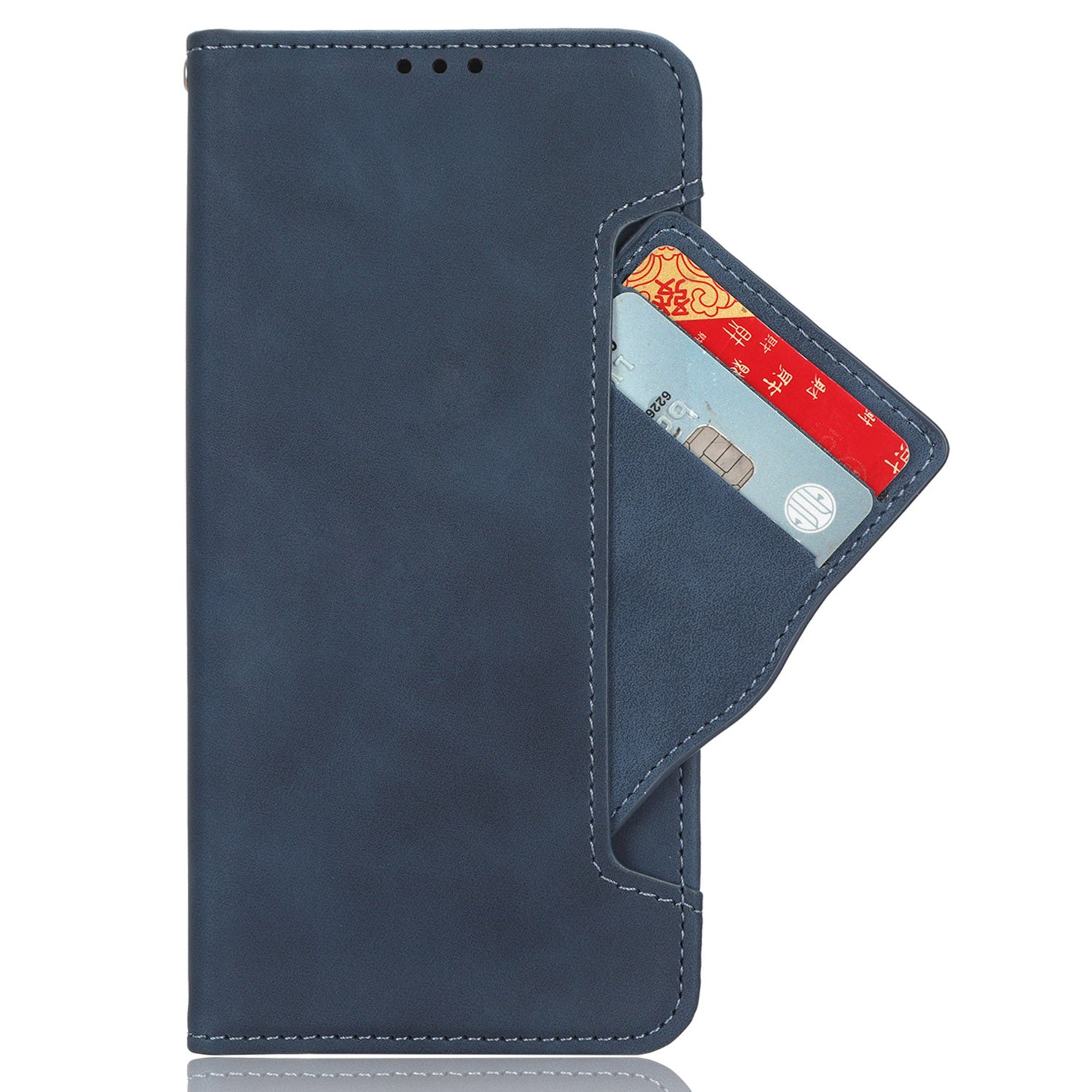 For Samsung Galaxy S24+ Multiple Card Slots Leather Case with Wallet Stand - Blue