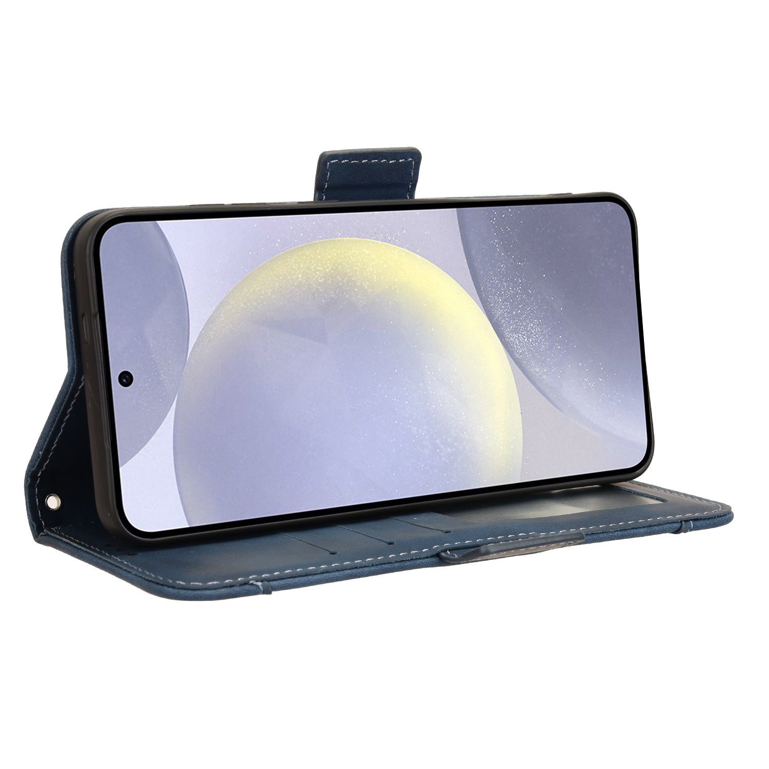 For Samsung Galaxy S24+ Multiple Card Slots Leather Case with Wallet Stand - Blue