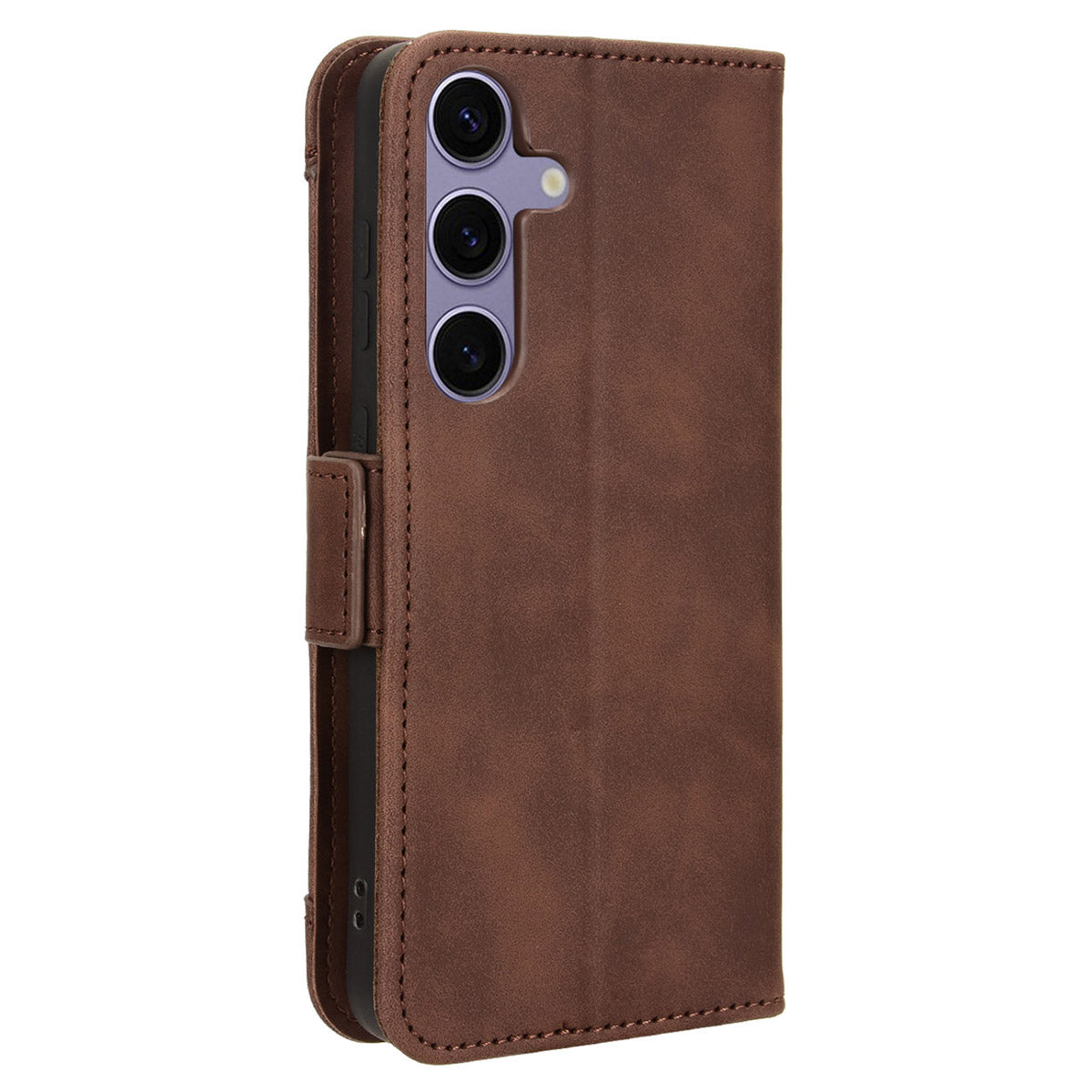 For Samsung Galaxy S24 Leather Phone Case Stand Multiple Card Slots - Brown