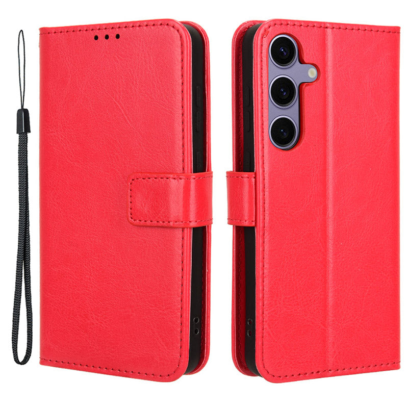 For Samsung Galaxy S24+ Crazy Horse Pattern Leather Case Wallet Stand Phone Cover - Brown