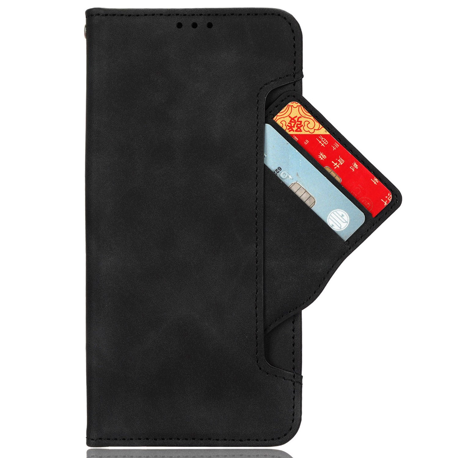 For Samsung Galaxy S24 Ultra Leather Case Multiple Card Slots Wallet Phone Cover - Black