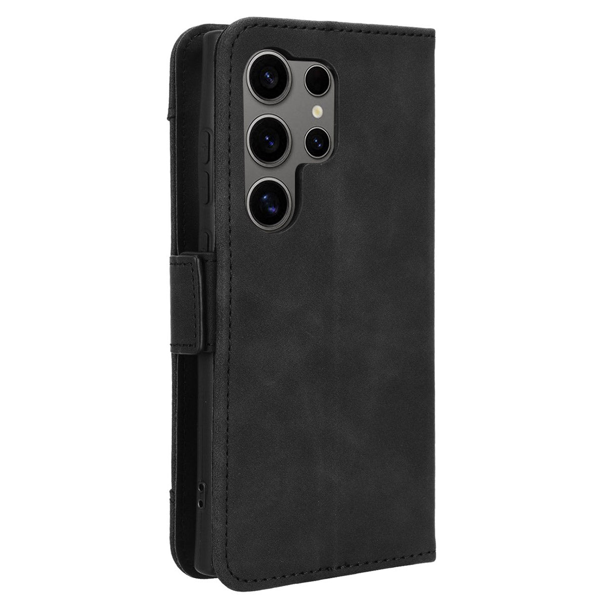 For Samsung Galaxy S24 Ultra Leather Case Multiple Card Slots Wallet Phone Cover - Black