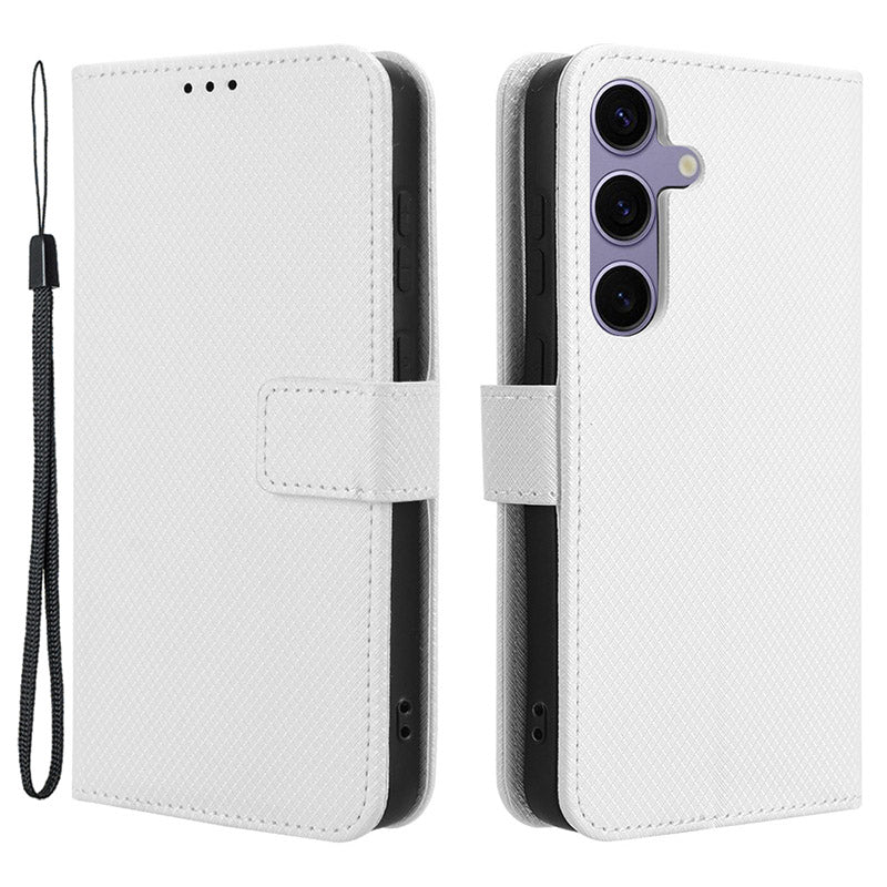 For Samsung Galaxy S24 Diamond Texture Leather Case Phone Wallet Stand - Brown