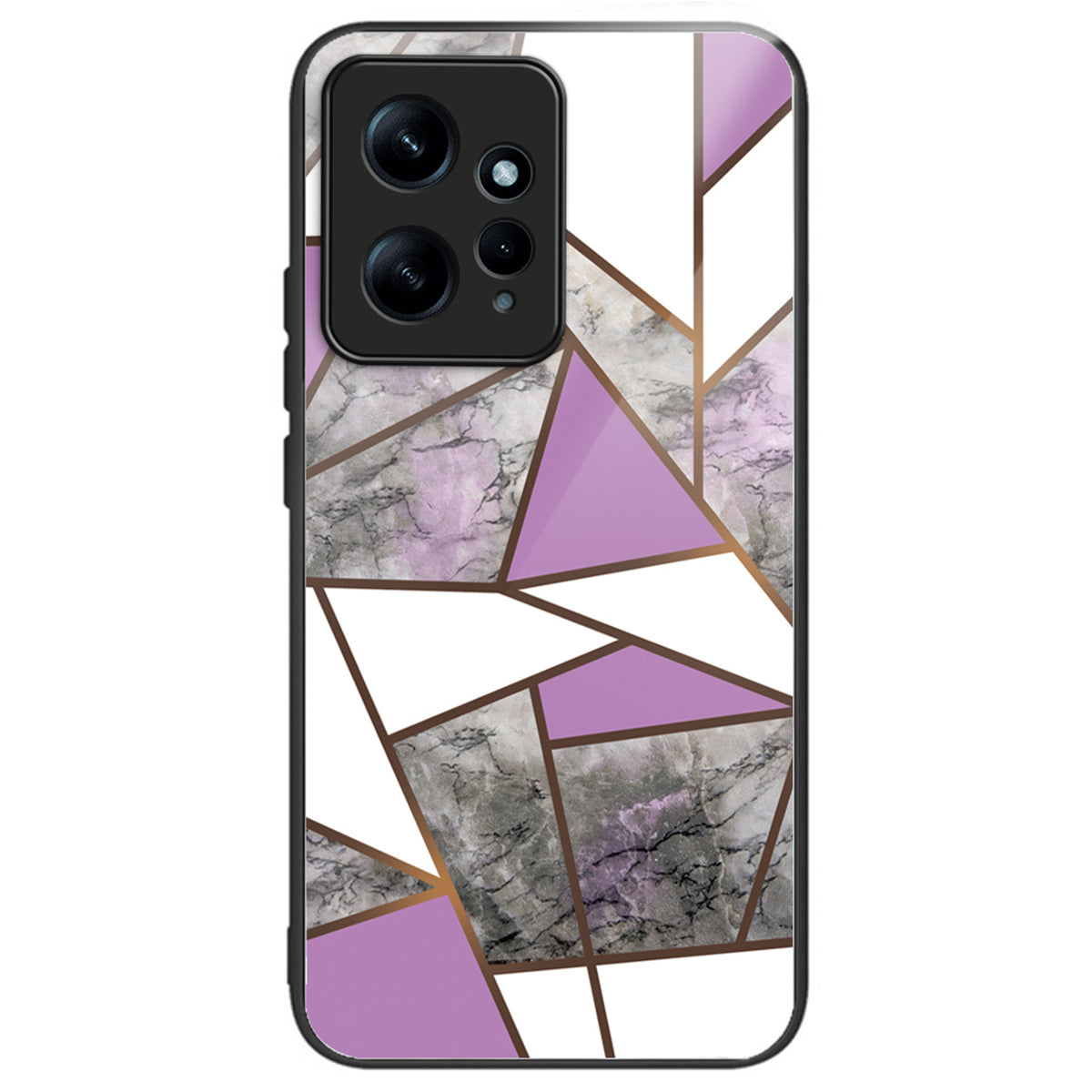 For Xiaomi Redmi Note 12 4G Tempered Glass+PC+TPU Phone Case Marble Pattern Printing - Style A