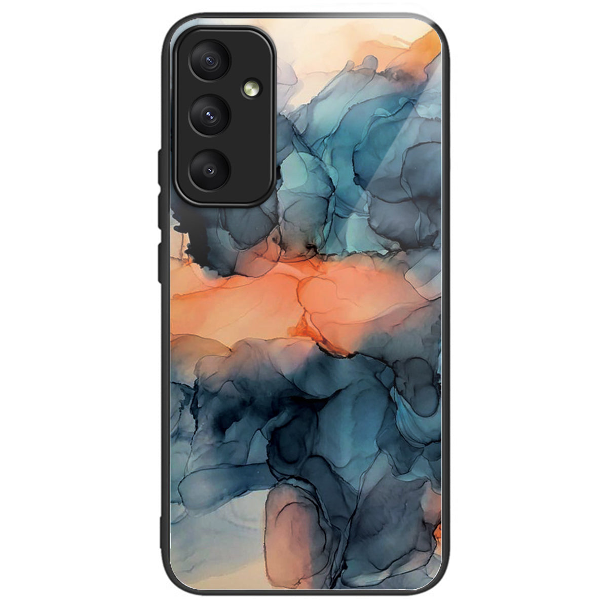For Samsung Galaxy A35 5G Tempered Glass Back Phone Case Marble Pattern Printing - Style A