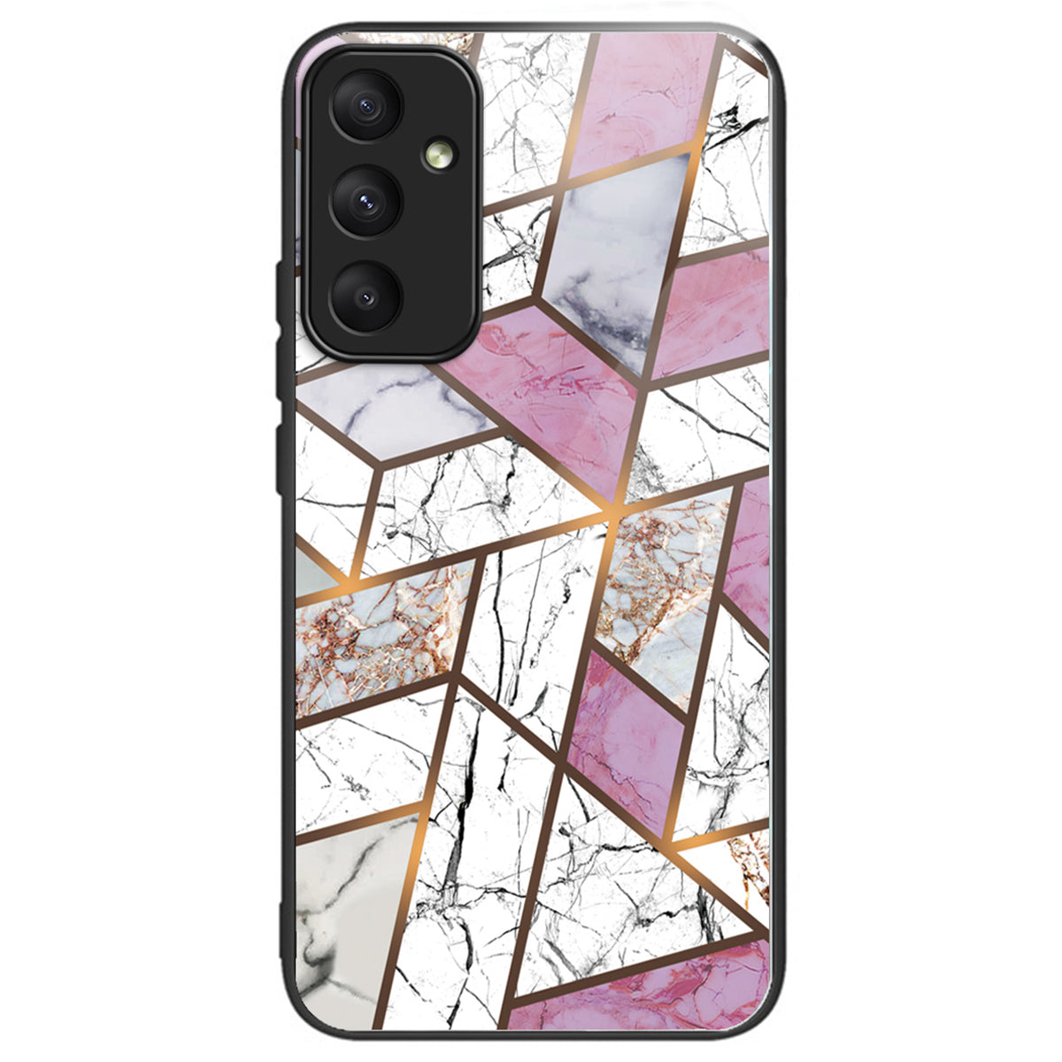 For Samsung Galaxy A35 5G Tempered Glass Back Phone Case Marble Pattern Printing - Style A