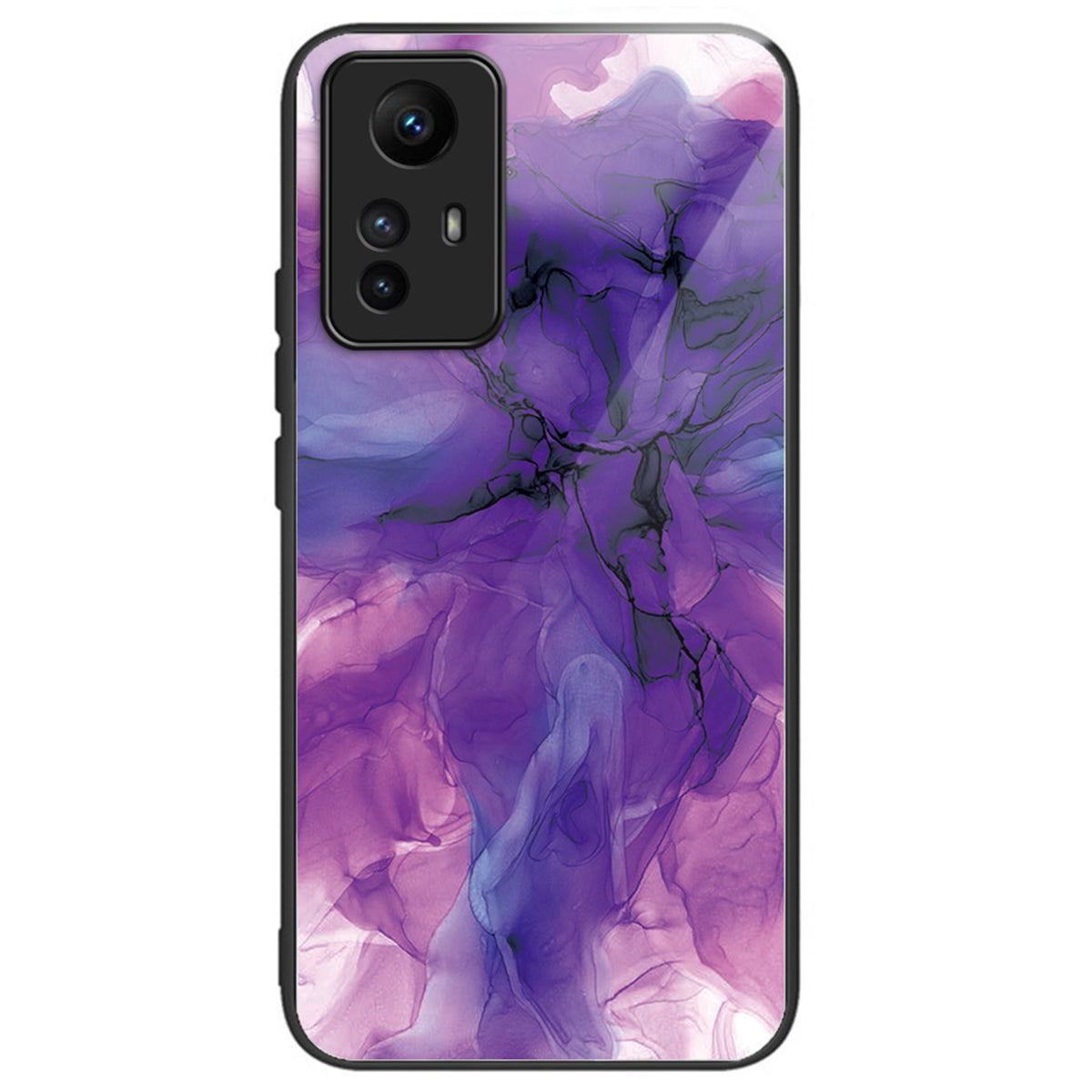 For Xiaomi Redmi Note 12S 4G Phone Case TPU Frame Tempered Glass+PC Back Cover - Style A