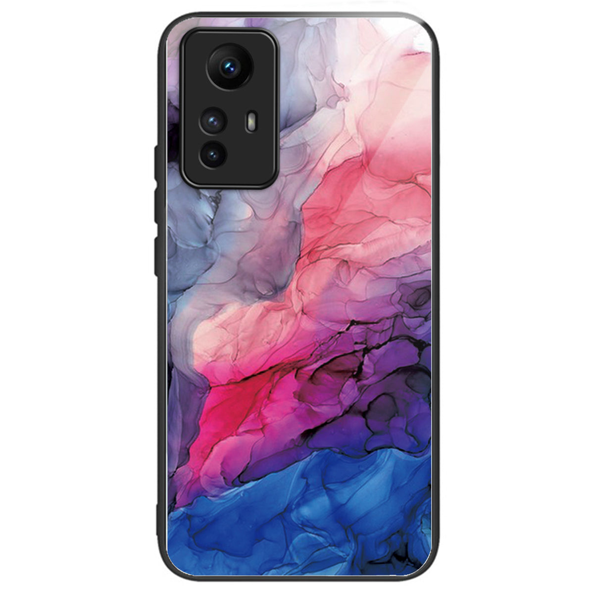 For Xiaomi Redmi Note 12S 4G Phone Case TPU Frame Tempered Glass+PC Back Cover - Style A