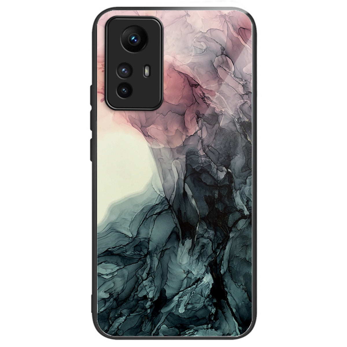 For Xiaomi Redmi Note 12S 4G Phone Case TPU Frame Tempered Glass+PC Back Cover - Style A