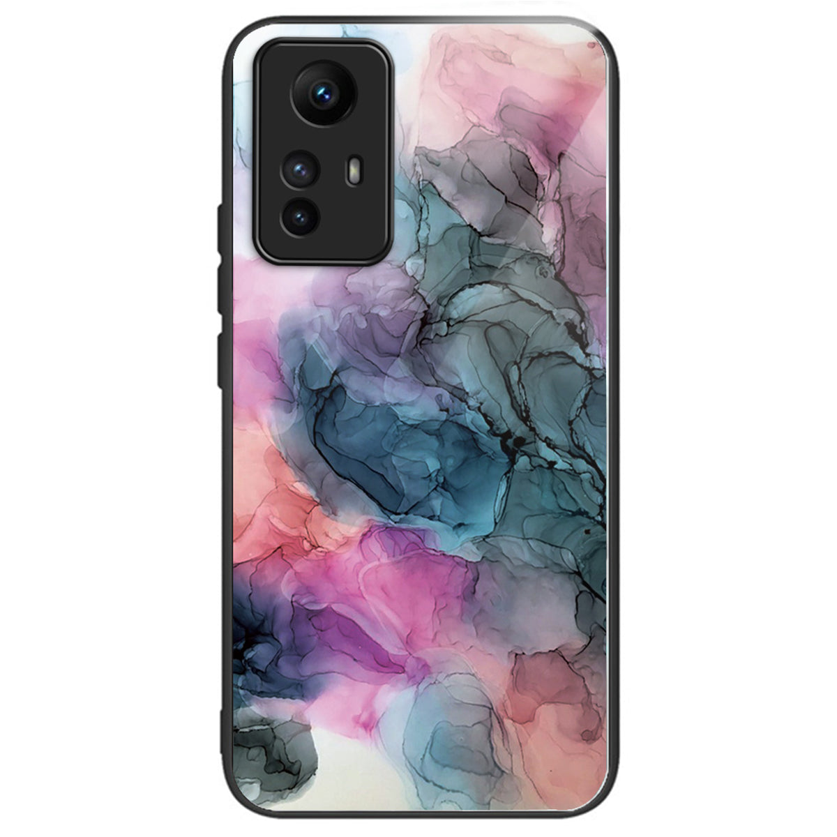 For Xiaomi Redmi Note 12S 4G Phone Case TPU Frame Tempered Glass+PC Back Cover - Style A