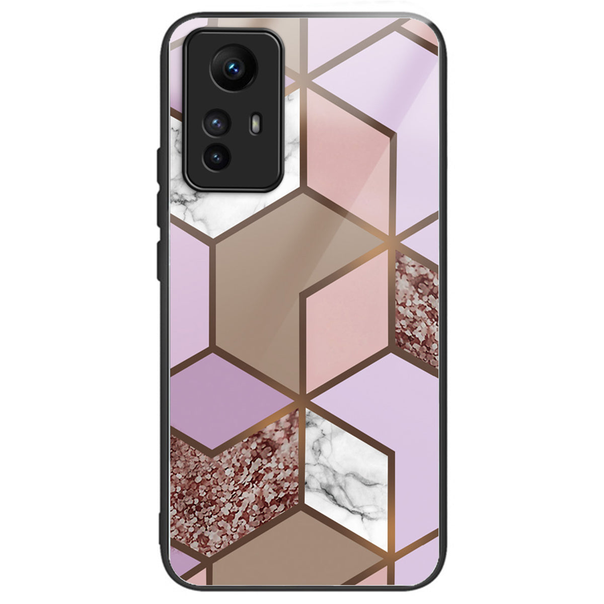 For Xiaomi Redmi Note 12S 4G Phone Case TPU Frame Tempered Glass+PC Back Cover - Style A