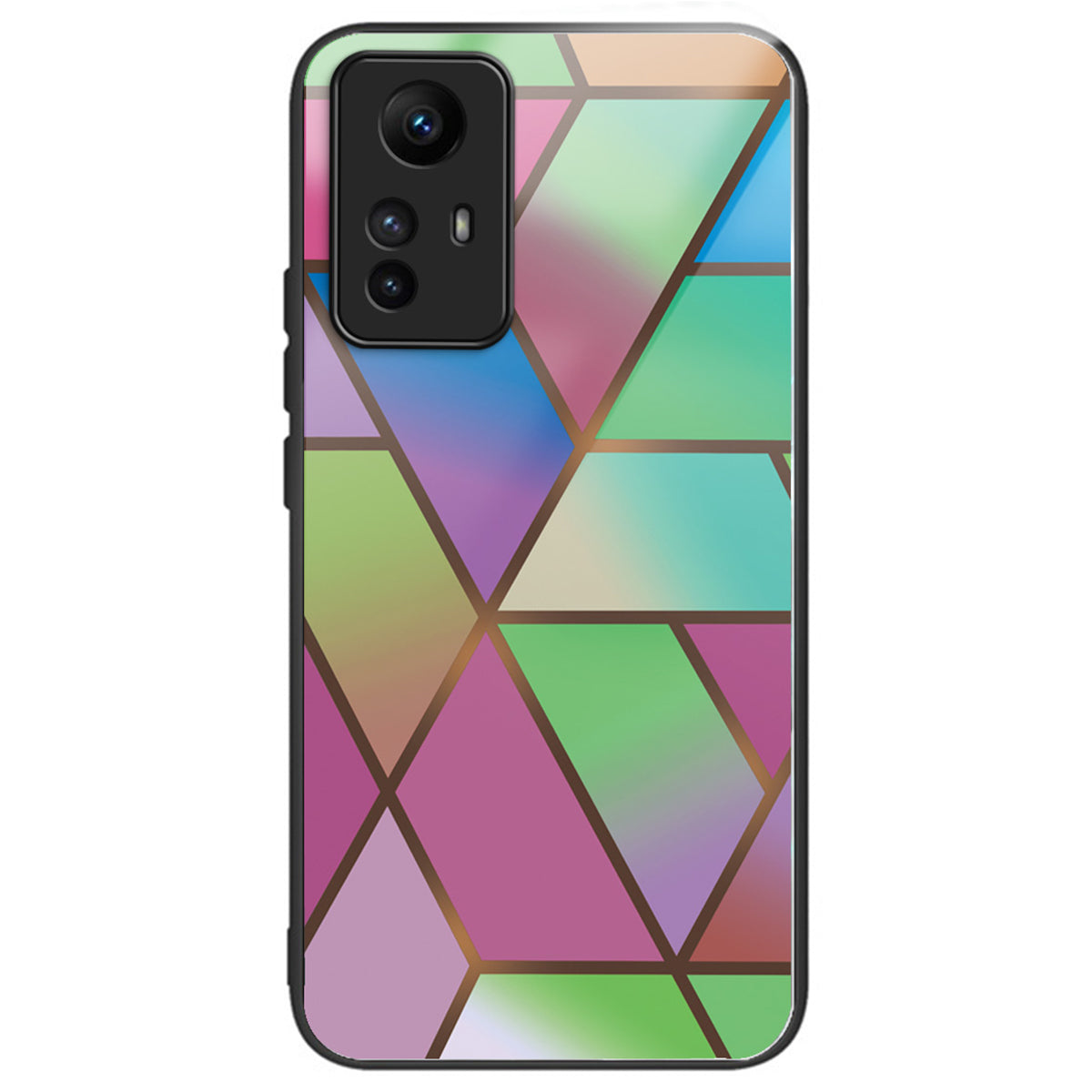 For Xiaomi Redmi Note 12S 4G Phone Case TPU Frame Tempered Glass+PC Back Cover - Style A