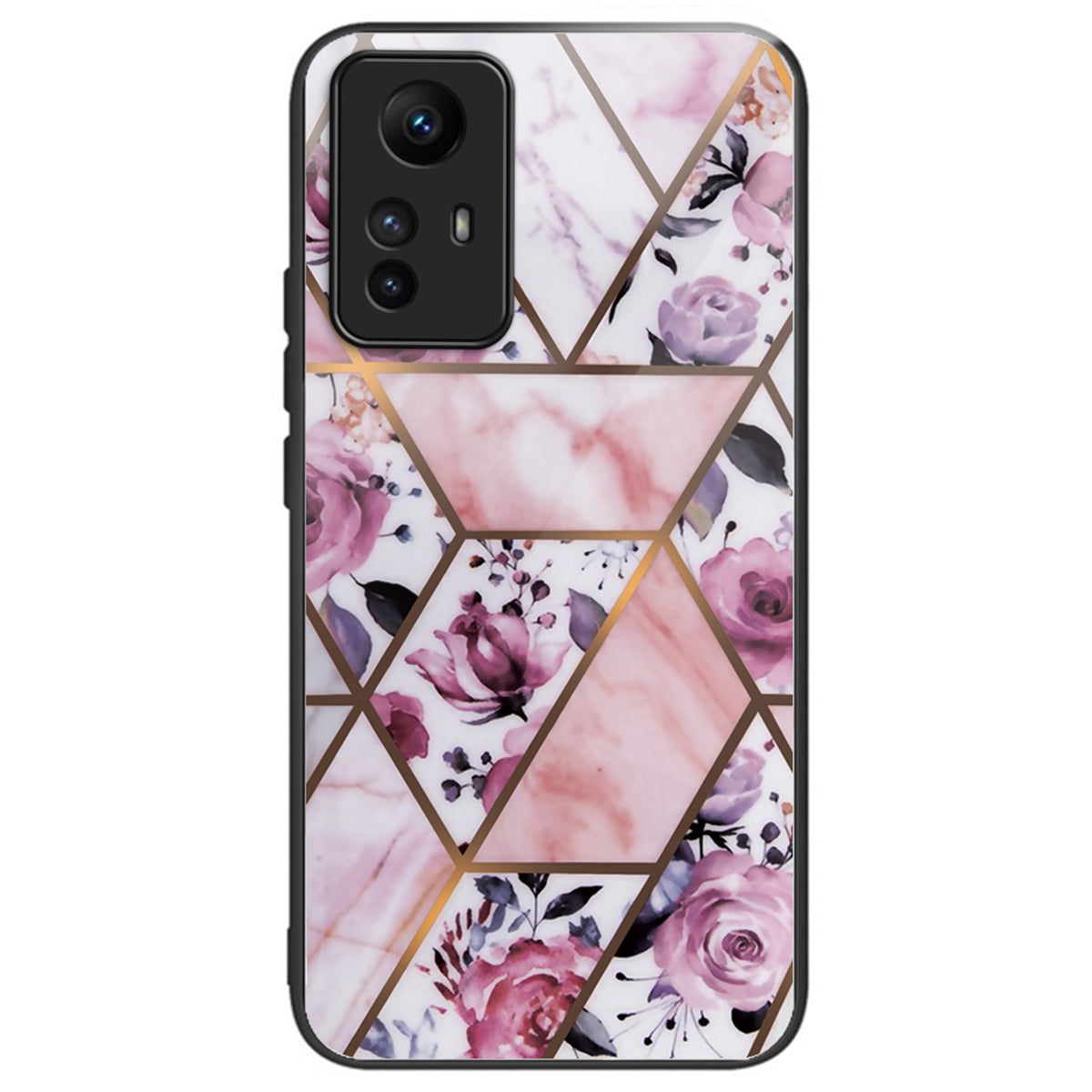 For Xiaomi Redmi Note 12S 4G Phone Case TPU Frame Tempered Glass+PC Back Cover - Style A