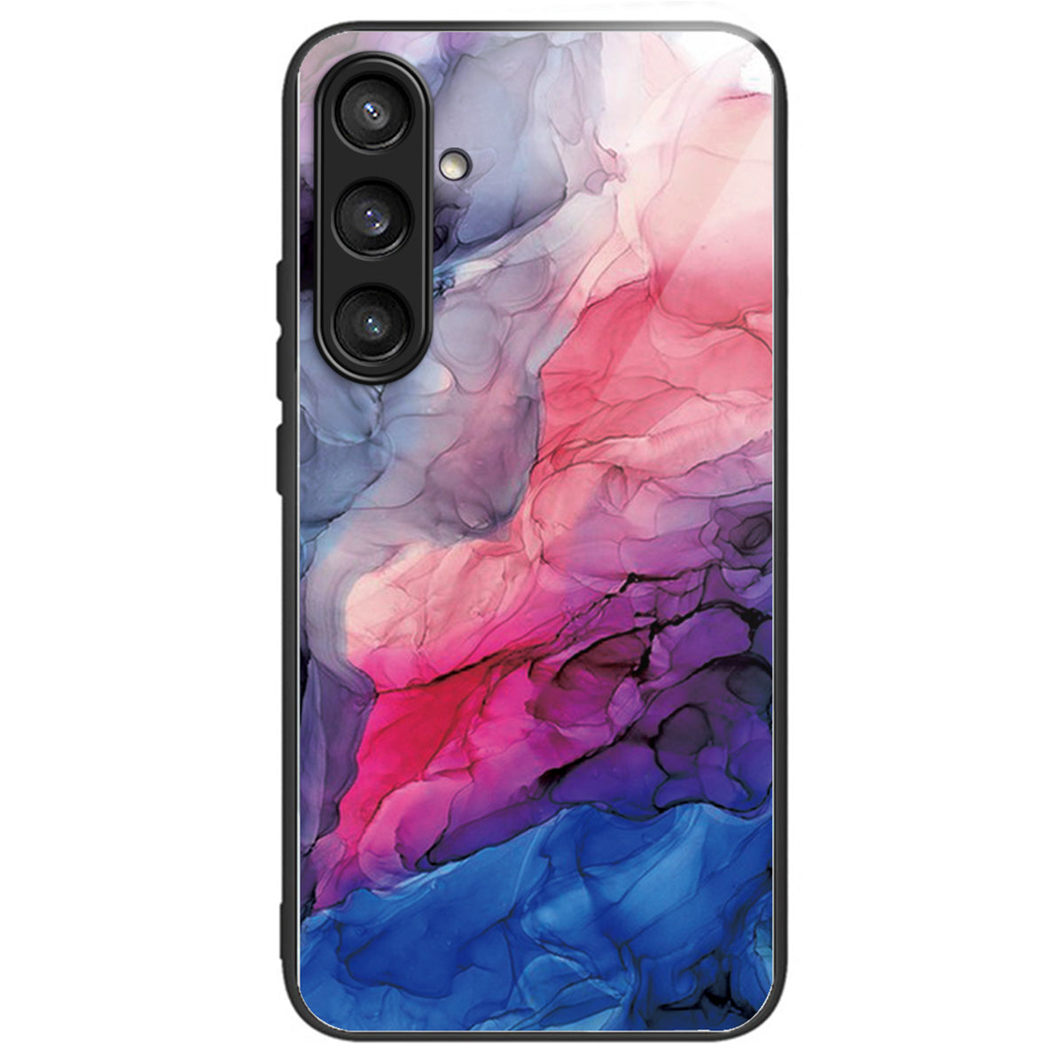 For Samsung Galaxy S24+ Marble Pattern Case Anti-Scratch Tempered Glass+PC+TPU Phone Cover  - Style A