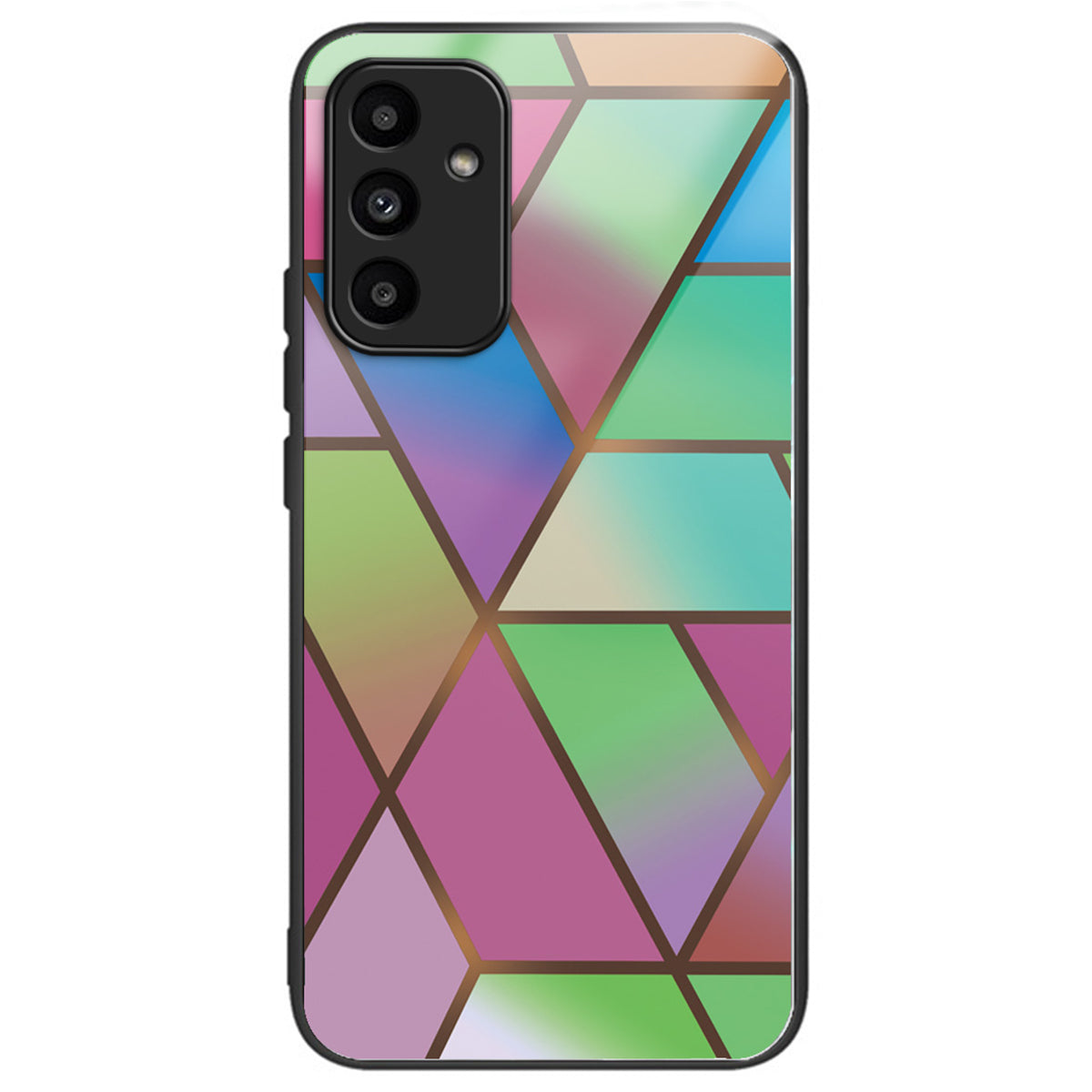 For Samsung Galaxy A15 4G / 5G Tempered Glass Case Shock Protective Phone Cover Marble Pattern - Style A