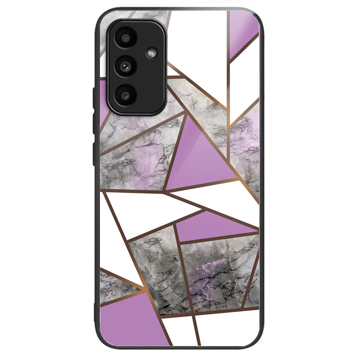 For Samsung Galaxy A15 4G / 5G Tempered Glass Case Shock Protective Phone Cover Marble Pattern - Style A