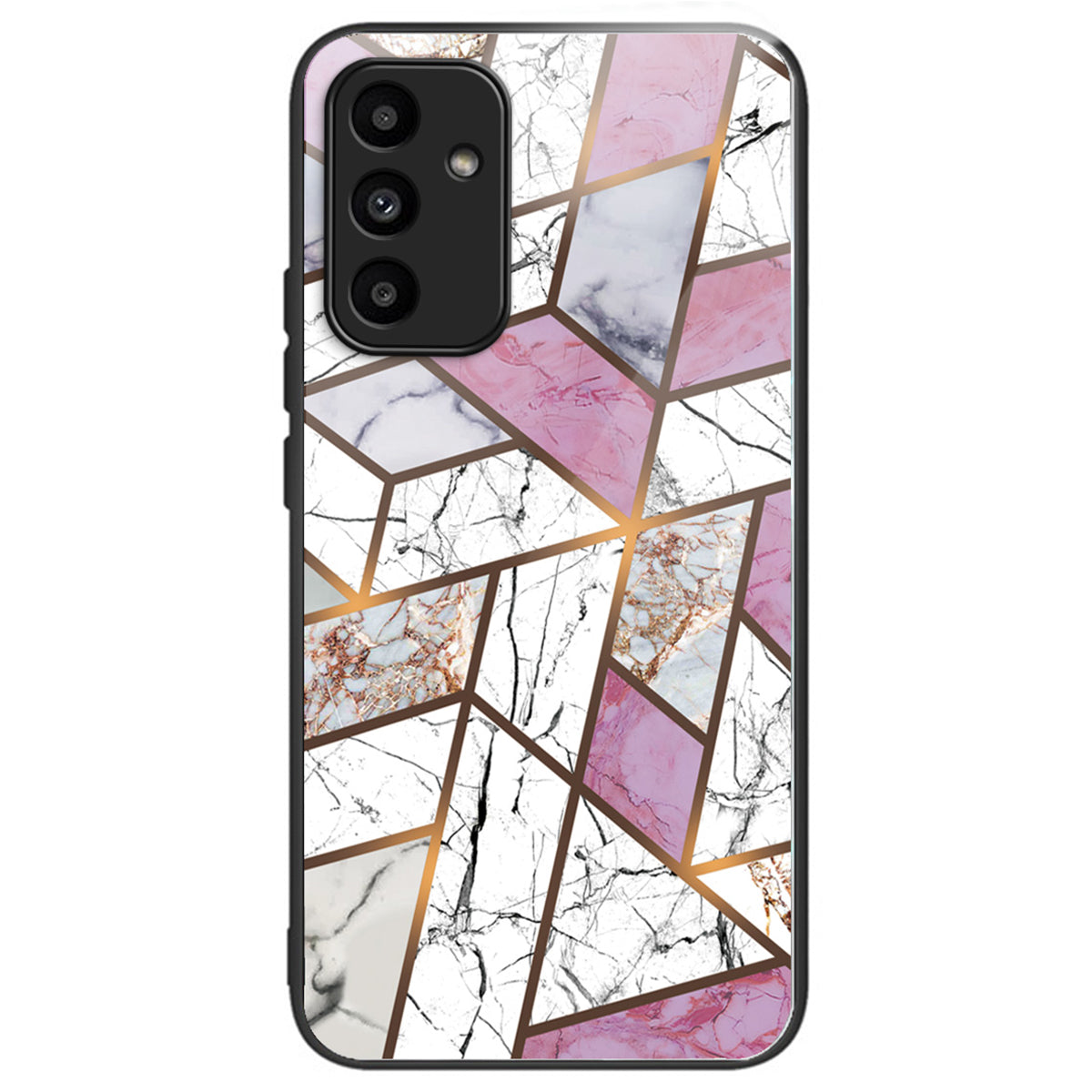 For Samsung Galaxy A15 4G / 5G Tempered Glass Case Shock Protective Phone Cover Marble Pattern - Style A