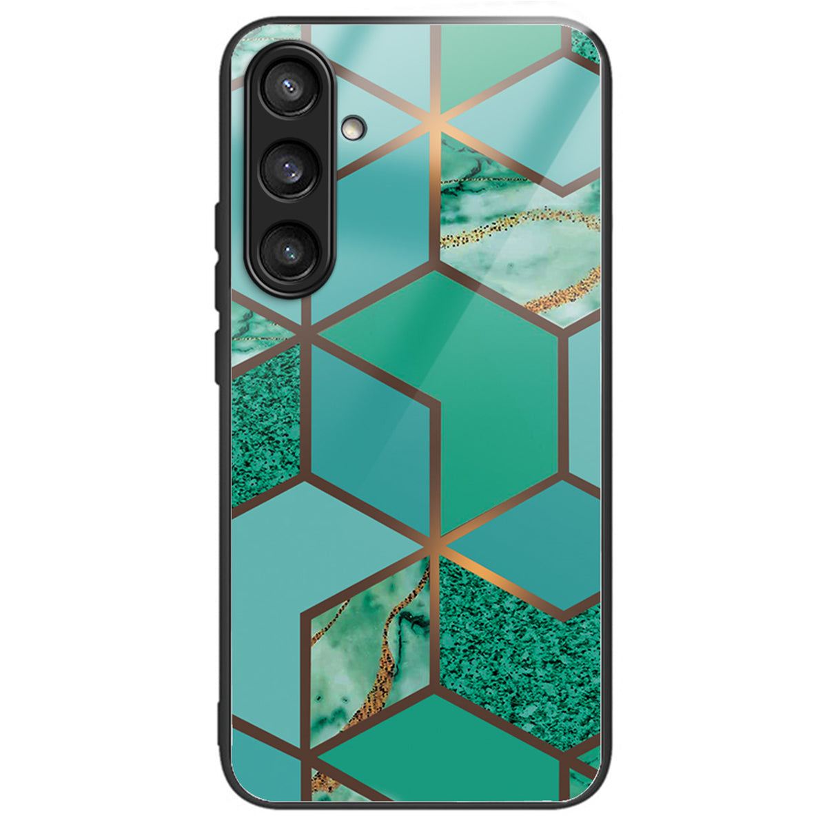 For Samsung Galaxy S24 Ultra Tempered Glass Back Cover PC+TPU Marble Pattern Phone Case - Style A