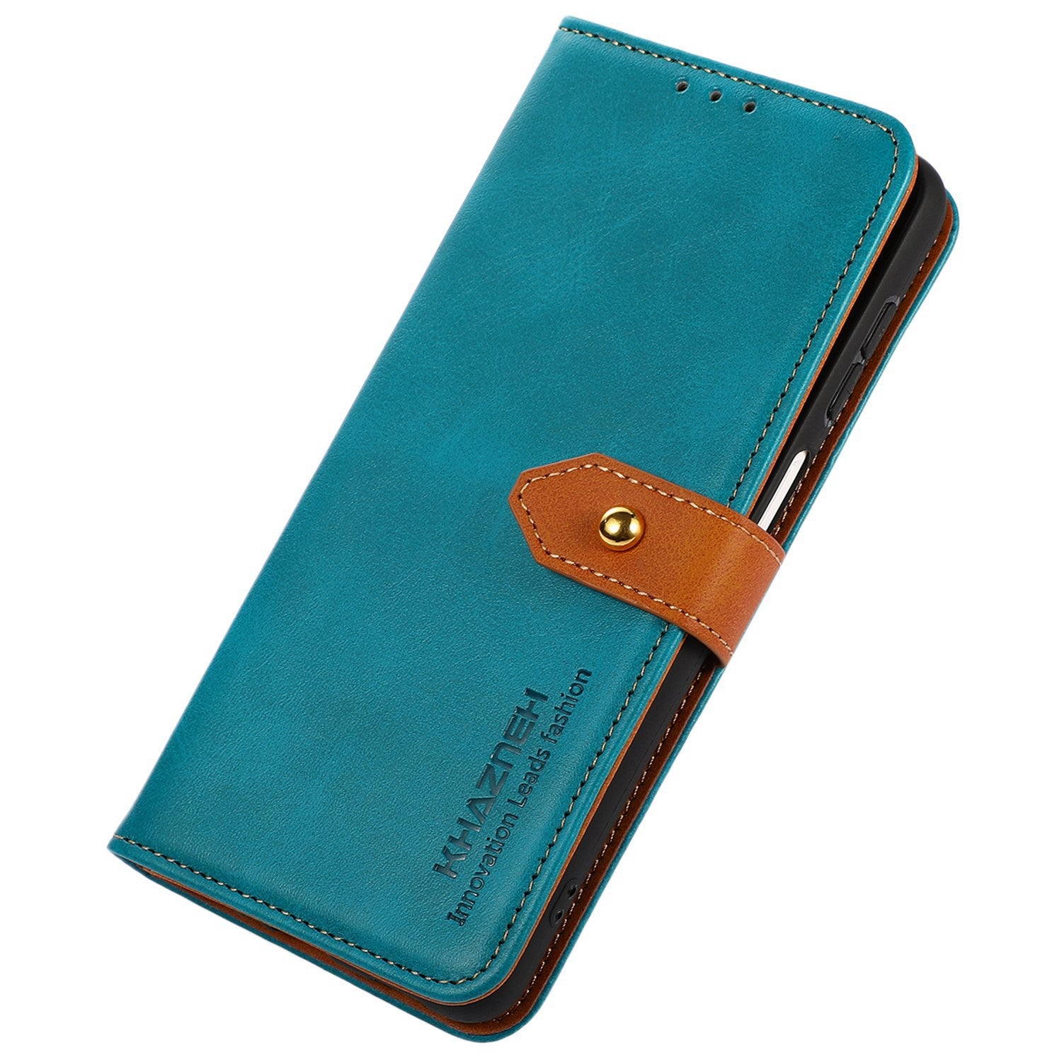 KHAZNEH For Samsung Galaxy Xcover7 Leather Wallet Case Golden Buckle Magnetic Clasp - Blue