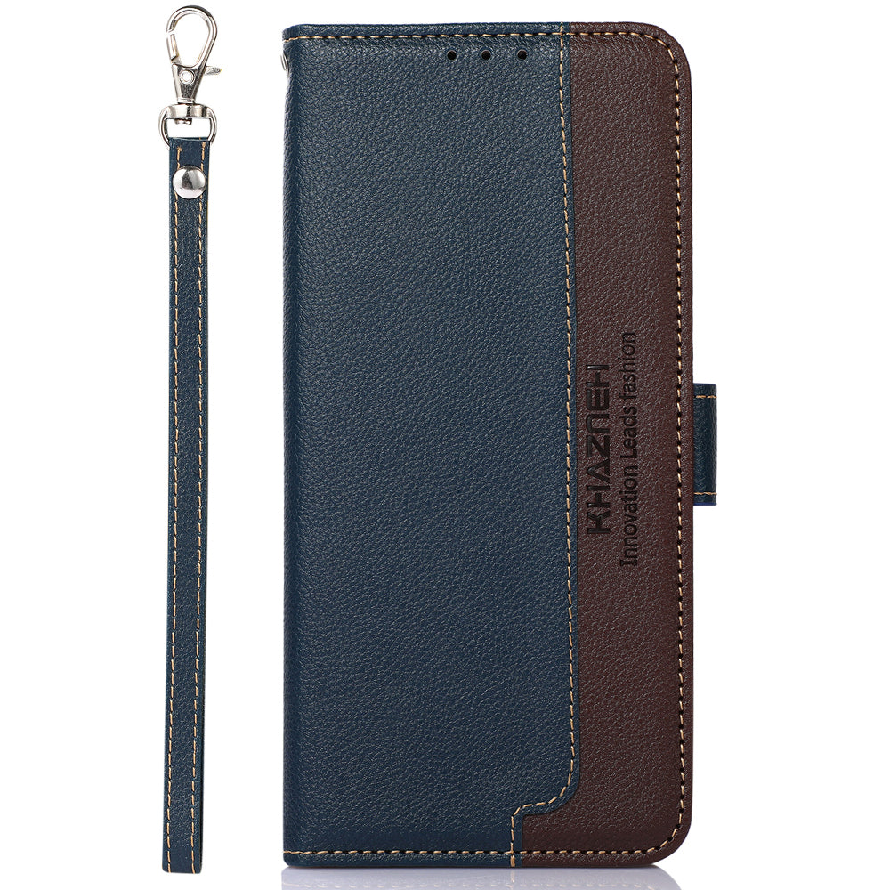 KHAZNEH For Asus ROG Phone 8 5G / Phone 8 Pro 5G Lychee Texture Leather Case Phone Wallet Cover - Blue