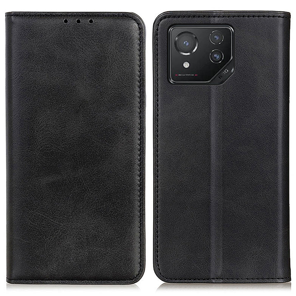 For Asus ROG Phone 8 5G / Phone 8 Pro 5G Wallet Phone Case Magnetic Auto Closing Split Leather Cover - Black