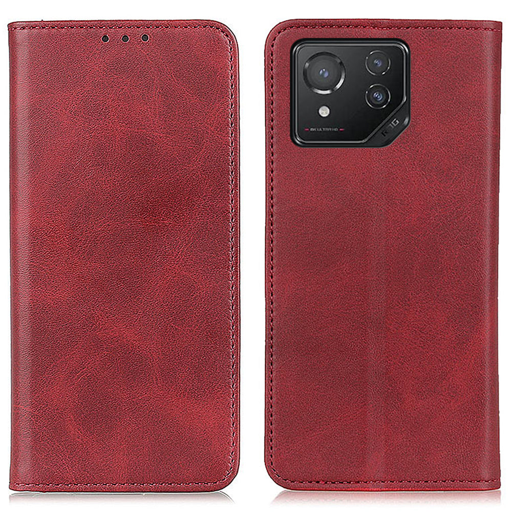 For Asus ROG Phone 8 5G / Phone 8 Pro 5G Wallet Phone Case Magnetic Auto Closing Split Leather Cover - Black