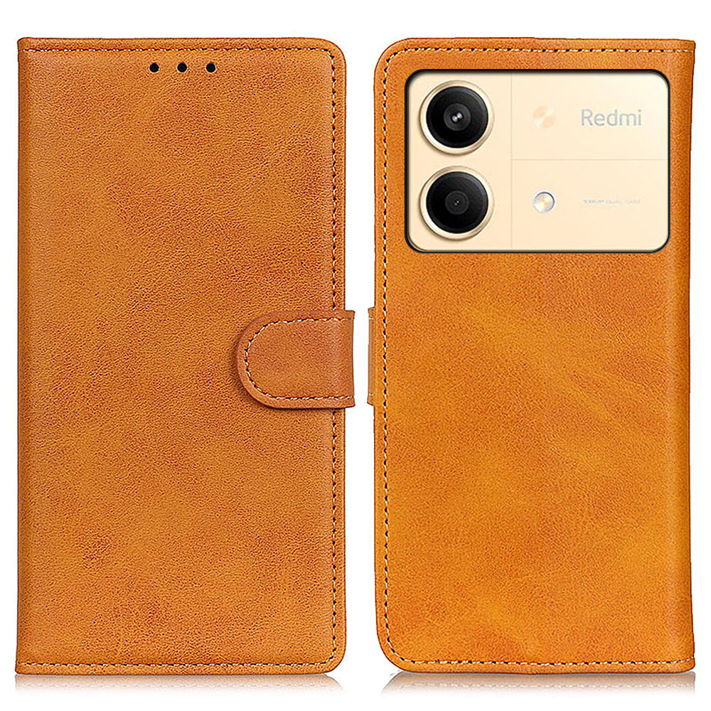 For Xiaomi Redmi Note 13R Pro 5G Wallet Leather Phone Case Cowhide Texture - Blue