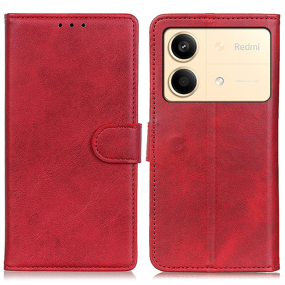 For Xiaomi Redmi Note 13R Pro 5G Wallet Leather Phone Case Cowhide Texture - Blue