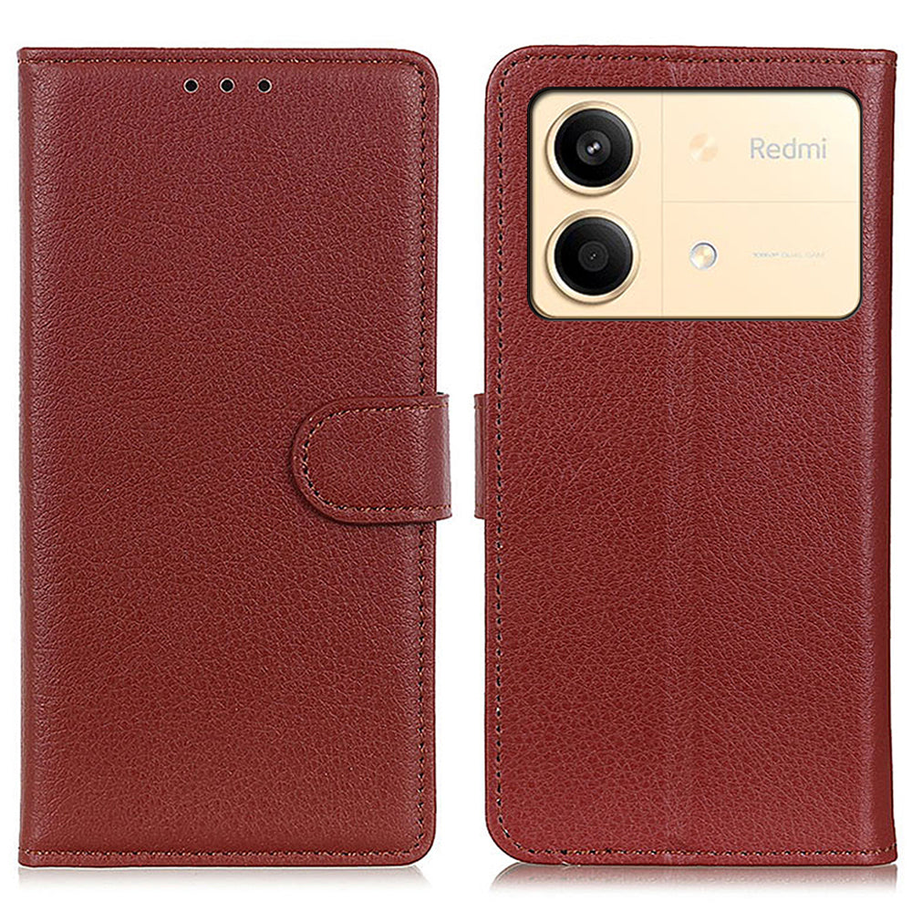 For Xiaomi Redmi Note 13R Pro 5G Leather Wallet Case Litchi Texture Phone Cover - Blue
